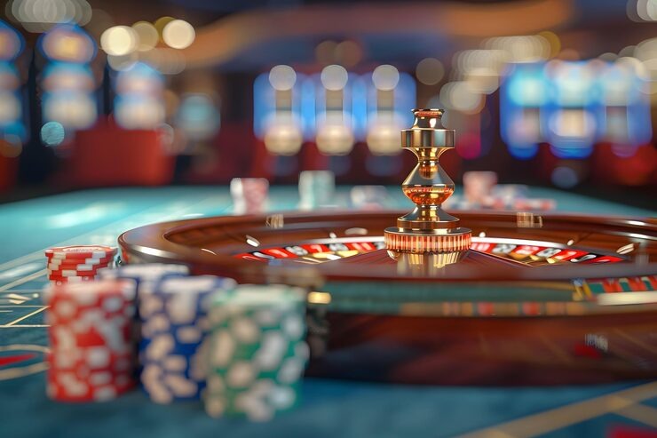 Multilingual dealer greeting players at duniatogel777 baccarat table